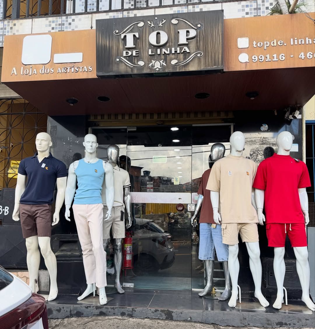 Fachada da loja TOP DE LINHA, no bairro São Marcos, em Salvador